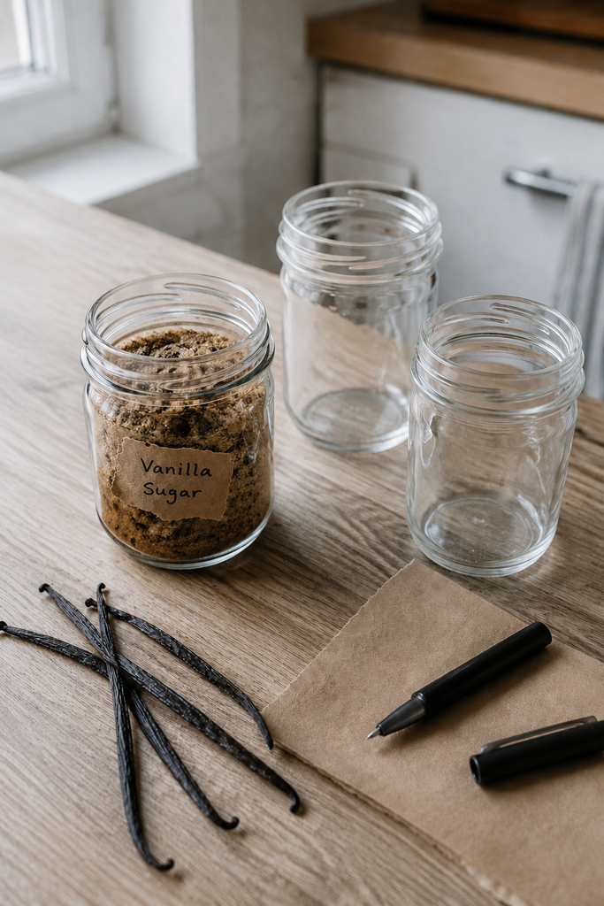 vanilla sugar in jars